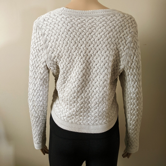 Banana Republic Cream Knit Cardigan Sweater, Women's Medium - Picture 3 of 9
